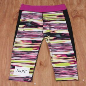 NIKE Solar Wind Hydro Fuchsia Flash Black Capri Size XL Workout Gym Yoga Pants